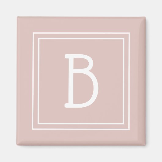 Modernes Bauernhaus Mit Monogramm Pink & White Ini Magnet (Vorne)