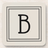 Modernes Bauernhaus Mit Monogramm Tan & Black Init Getränkeuntersetzer (Vorderseite)