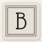 Modernes Bauernhaus Mit Monogramm Tan & Black Init Rechteckiger Pappuntersetzer (Vorderseite)