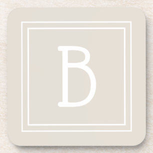 Modernes Bauernhaus Mit Monogramm Tan & White Init Getränkeuntersetzer