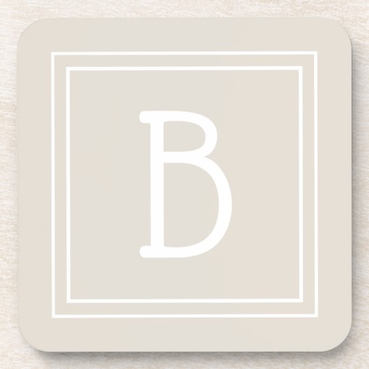 Modernes Bauernhaus Mit Monogramm Tan & White Init Getränkeuntersetzer (Vorderseite)