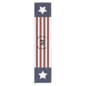 Modernes Bauernhaus Patriotic Americana 4. Juli Kurzer Tischläufer (Vorderseite)