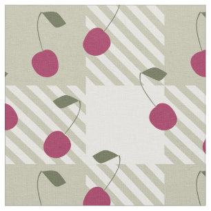 Modernes Bauernhaus Pink Gingham und Cherries Kari Stoff