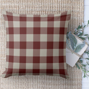 Modernes Bauernhaus Rot & Beige Buffalo Karierte C Kissen