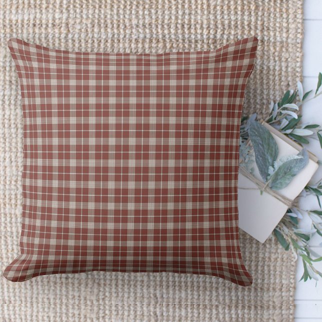 Modernes Bauernhaus, rot und weiß, Karierte Couch Kissen (Modern farmhouse throw pillow red and white window pane plaid couch pillow )