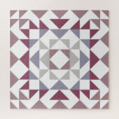 Modernes Bauernhaus Rustic Dusty Mauve Quilt Block Puzzle (Horizontal)