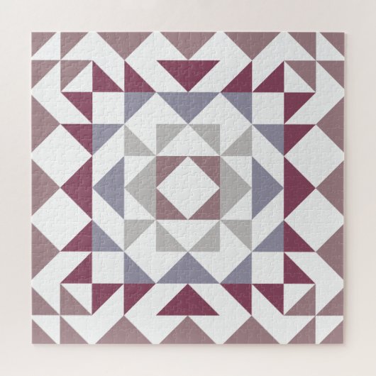Modernes Bauernhaus Rustic Dusty Mauve Quilt Block Puzzle (Horizontal)