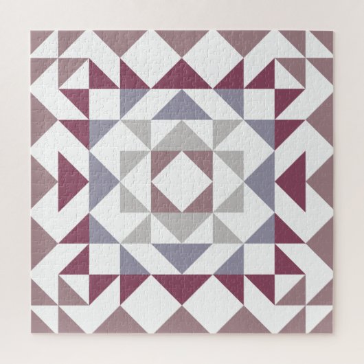 Modernes Bauernhaus Rustic Dusty Mauve Quilt Block Puzzle (Vertikal)