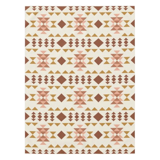 Modernes Bauernhaus Rustic Terracotta Geometrische Tischdecke (Vorderseite)