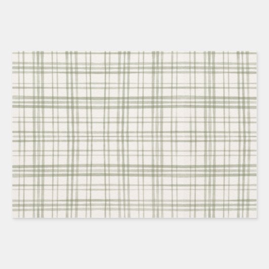 Modernes Bauernhaus Sage Grün Weihnachten Geschenkpapier Set (Vorderseite)