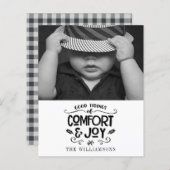 Modernes Bauernhaus | Schwarz-Weiß-Haushaltskarte (Vorne/Hinten)