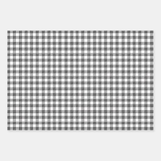 Modernes Bauernhaus Schwarz-weiß Kariert Geschenkpapier Set (Vorderseite 2)
