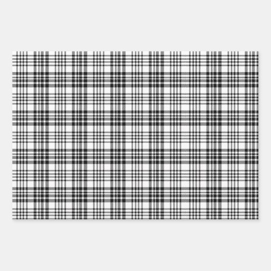 Modernes Bauernhaus Schwarz-weiß Kariert Geschenkpapier Set (Vorderseite)