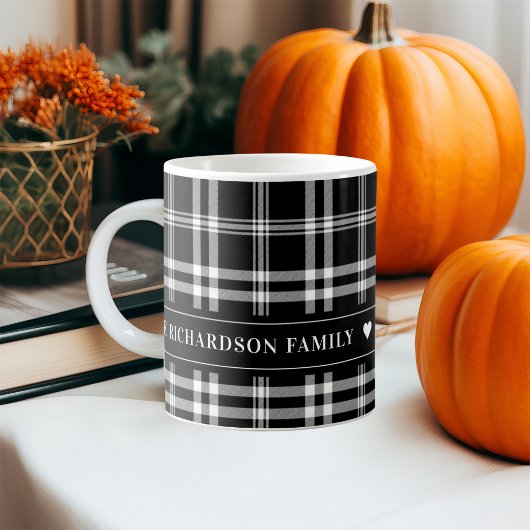 Modernes Bauernhaus Schwarz-Weiß Karierte Custom Kaffeetasse