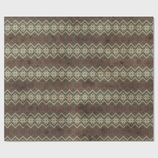 Modernes Bauernhaus Snowflake Muster Geschenkpapier (Flach)