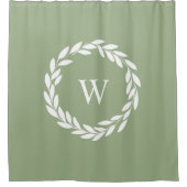 Modernes Bauernhaus Stil Chic Mit Monogramm Duschvorhang (Vorderseite)