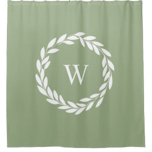 Modernes Bauernhaus Stil Chic Mit Monogramm Duschvorhang
