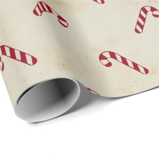 Modernes Bauernhaus Weihnachten Candy Cane Geschenkpapier (Rolleneckpunkt)