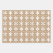 Modernes Bauernhaus Weihnachten Rustikales Burlap Geschenkpapier Set (Vorderseite 3)