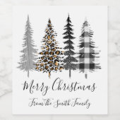 Modernes Bauernhaus Weihnachten Weinetikett (Einzelnes Label)