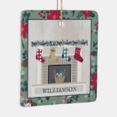 Modernes Bauernhaus Weihnachten Zuhause Wood Flora Keramikornament (Rechts)