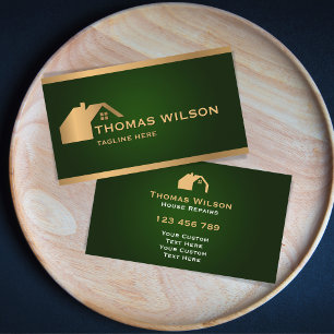 Modernes Bauhandyman Carpenter Roof Gold Visitenkarte