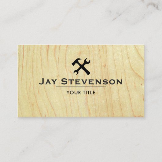 Modernes Bauhandyman Carpentry Wood Visitenkarte (Vorderseite)