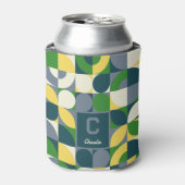 Modernes Bauhaus Abstrakt geometrisches Monogramm  Dosenkühler (Kanne Vorderseite)