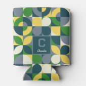 Modernes Bauhaus Abstrakt geometrisches Monogramm  Dosenkühler (Rückseite)