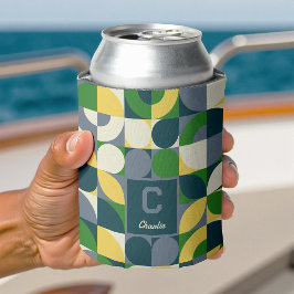 Modernes Bauhaus Abstrakt geometrisches Monogramm Dosenkühler