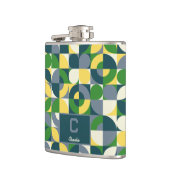 Modernes Bauhaus Abstrakt geometrisches Monogramm  Flachmann (Links)