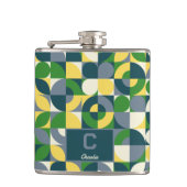 Modernes Bauhaus Abstrakt geometrisches Monogramm  Flachmann (Vorderseite)