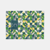 Modernes Bauhaus Abstrakt geometrisches Monogramm  Fleecedecke (Vorderseite (Horizontal))