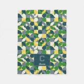 Modernes Bauhaus Abstrakt geometrisches Monogramm  Fleecedecke (Vorderseite)