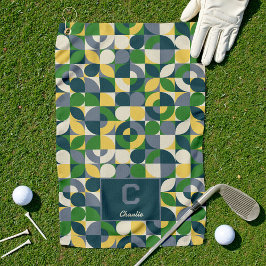 Modernes Bauhaus Abstrakt geometrisches Monogramm Golfhandtuch