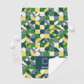 Modernes Bauhaus Abstrakt geometrisches Monogramm Golfhandtuch (Insitu)