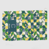 Modernes Bauhaus Abstrakt geometrisches Monogramm Golfhandtuch (Horizontal)
