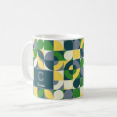 Modernes Bauhaus Abstrakt geometrisches Monogramm Kaffeetasse (Vorderseite Links)