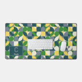 Modernes Bauhaus Abstrakt geometrisches Monogramm Schreibtischunterlage (Tastatur & Maus)