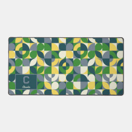 Modernes Bauhaus Abstrakt geometrisches Monogramm Schreibtischunterlage