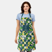 Modernes Bauhaus Abstrakt geometrisches Monogramm  Schürze (Getragen)