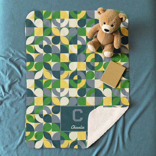 Modernes Bauhaus Abstrakt geometrisches Monogramm  Sherpadecke