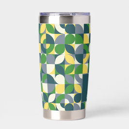 Modernes Bauhaus Abstrakt geometrisches Monogramm Thermobecher