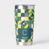 Modernes Bauhaus Abstrakt geometrisches Monogramm Thermobecher (Links)