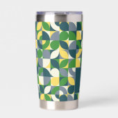 Modernes Bauhaus Abstrakt geometrisches Monogramm Thermobecher (Vorderseite)