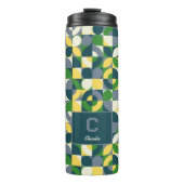 Modernes Bauhaus Abstrakt geometrisches Monogramm  Thermosbecher (Vorderseite)