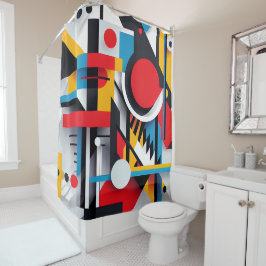 Modernes Bauhaus Abstrakte geometrische Formen Duschvorhang