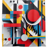 Modernes Bauhaus Abstrakte geometrische Formen Duschvorhang (Vorderseite)