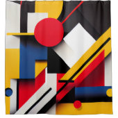 Modernes Bauhaus Abstrakte geometrische Formen Duschvorhang (Vorderseite)