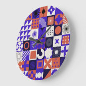 Modernes Bauhaus: Bold Geometric Pattern. Große Wanduhr (Winkel)